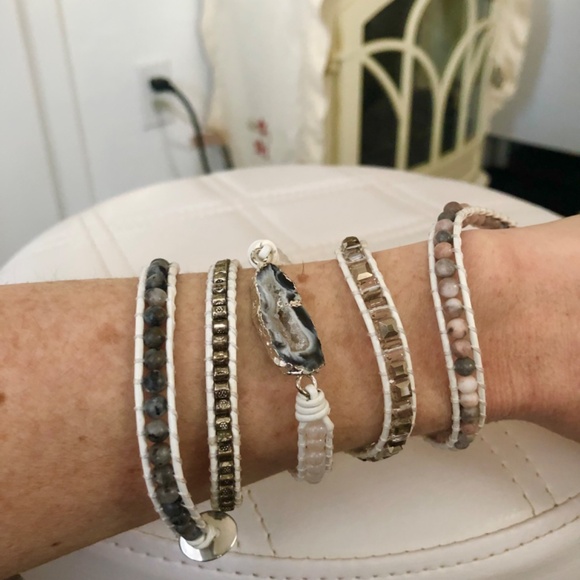 3 Foot Long Gem Beads Agate Geode Slice Wrap Jewellery Piece - Picture 7 of 8